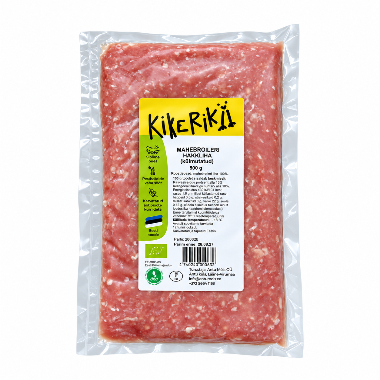 Kikerikii mahebroileri hakkliha 500g (külmutatud)